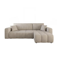 ECKSOFA Dagny Mit Schlaffunktion - Beige, Holzwerkstoff/Textil (248/146cm) - Fun Möbel