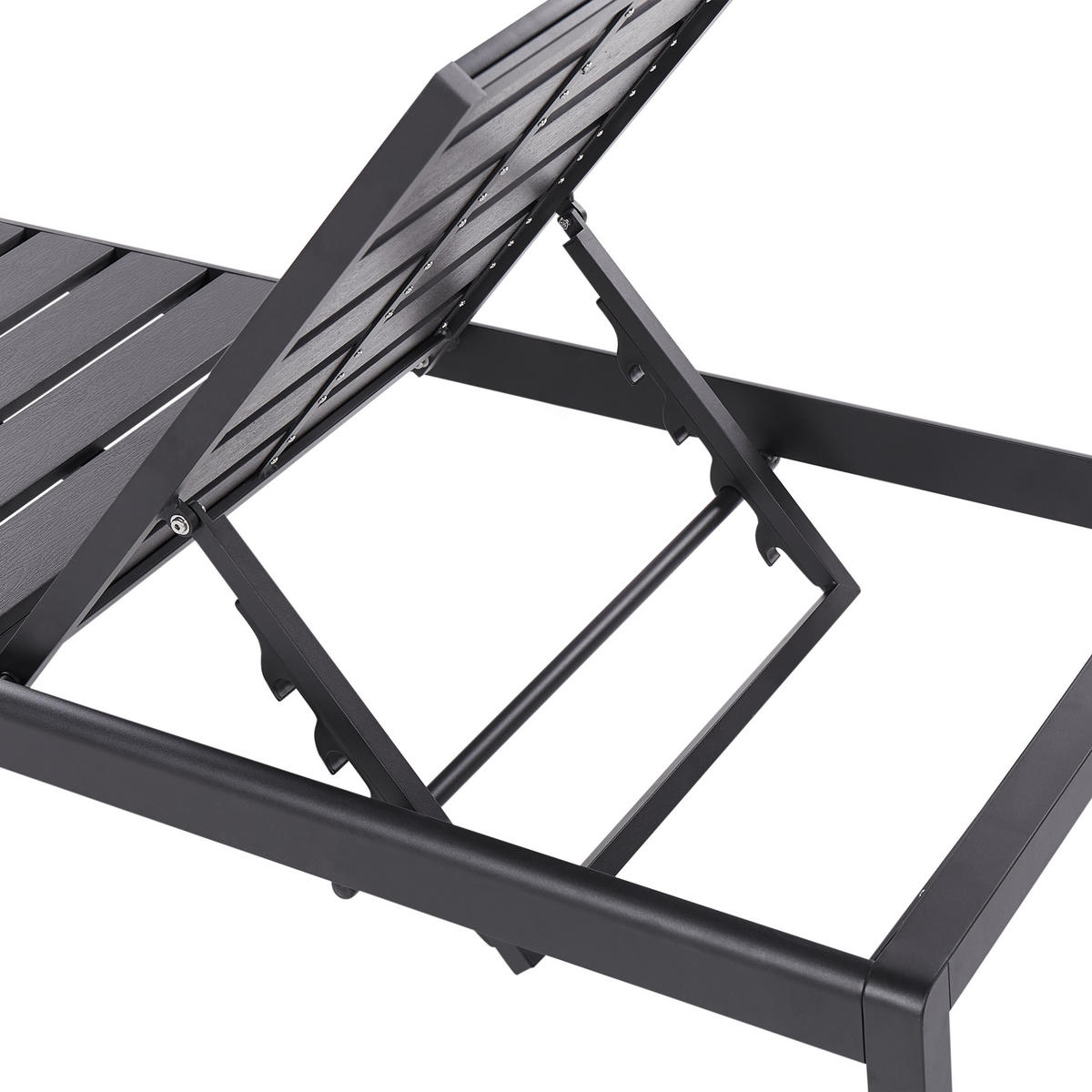GARTENLIEGE Schwarz Nardo - Schwarz, Kunststoff (64/29/198cm) - Beliani