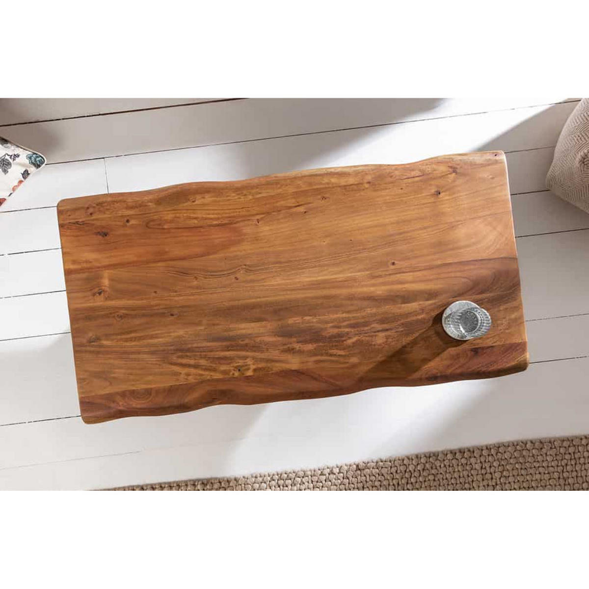COUCHTISCH MAMMUT 110cm Akazie Baumkante Honey Finish - Braun, Holz (60/110/40cm) - riess-ambiente