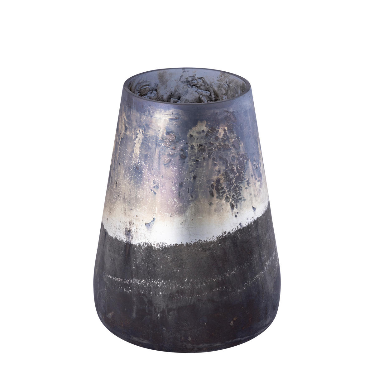 WINDLICHT Travers Grau 19/19/25cm - Grau, Glas (19/25/19cm) - PTMD Collection