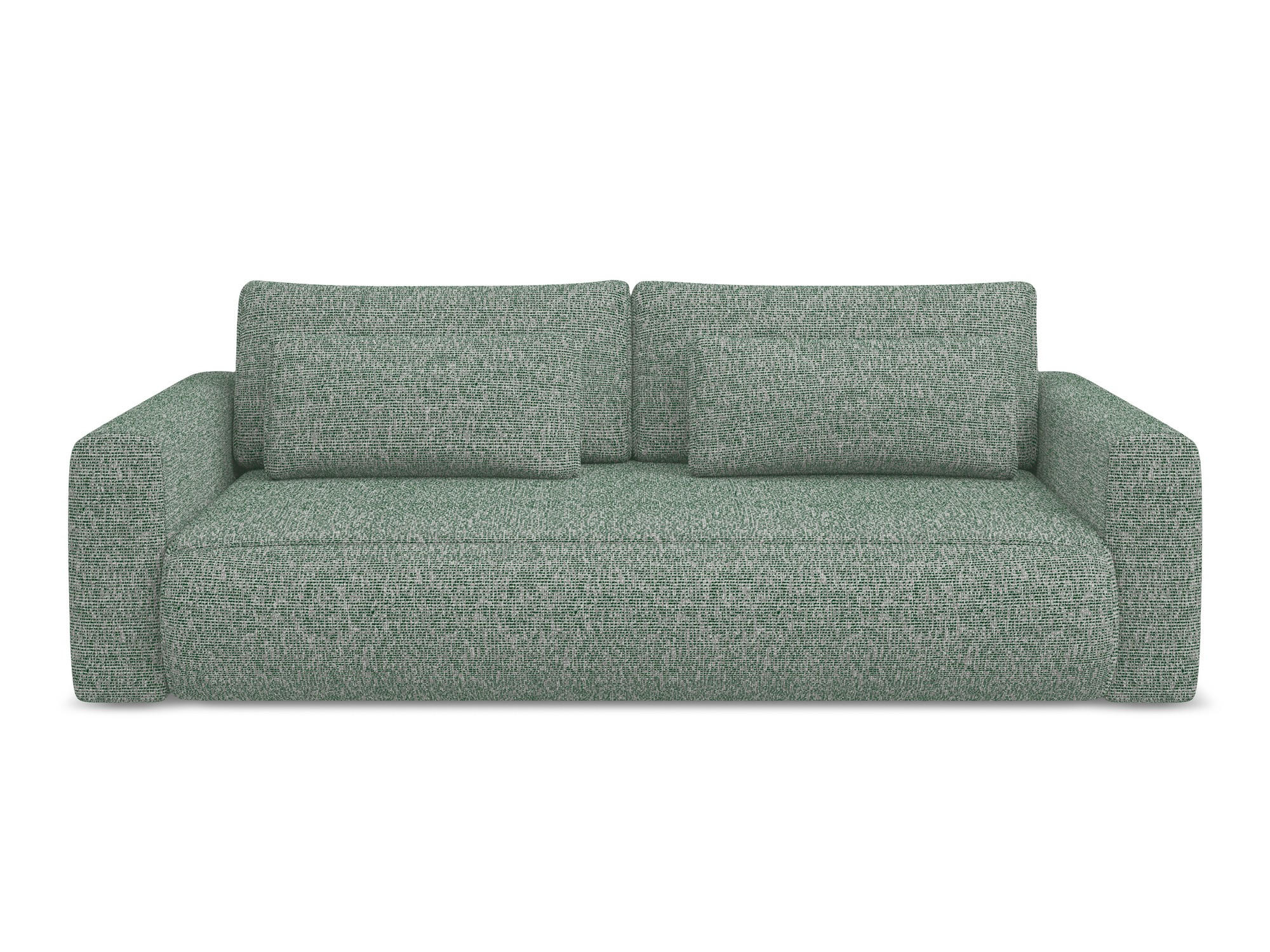 3-SITZER SOFA mit Schlaffunktion Strukturstoff Stoff Grün - Schwarz/Hellgrün, Kunststoff/Textil (238/82/105cm) - Makamii