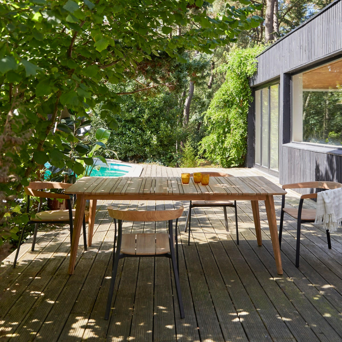 GARTENTISCH Katrine Natur aus Teak - Naturfarben, Holz (100/200/75cm) - Tikamoon