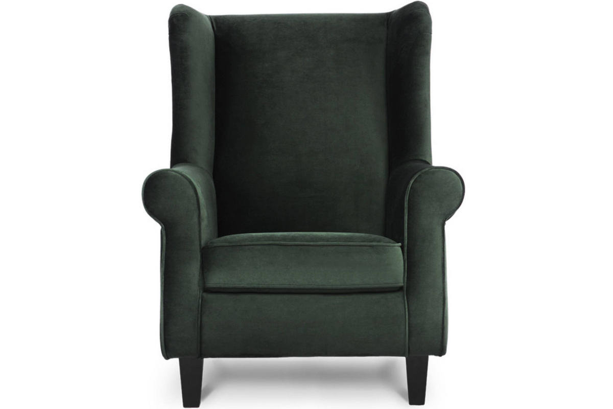 OHRENSESSEL MILES mit Armlehnen, grün - Grün, Holz/Textil (82/105/97cm) - KONSIMO®