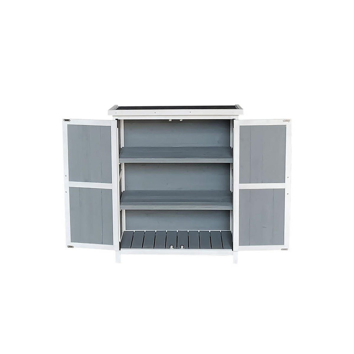 GARTENSCHRANK AUS HOLZ YANA - M - Grau, Holz (90/75/40cm) - Home Deluxe