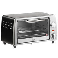 MINIBACKOFEN 10L 750W Elektrobackofen mit Grillrost & Backblech, Einstellbarer Timer und Temperatur, Silber Schwarz - Silberfarben, Metall (36.5/22/26cm) - Beaface