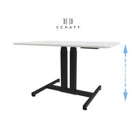 SCHREIBTISCH höhenverstellbar Progress Gasfeder 120x80 cm - Weiß, Metall (120/80/64cm) - Schaff