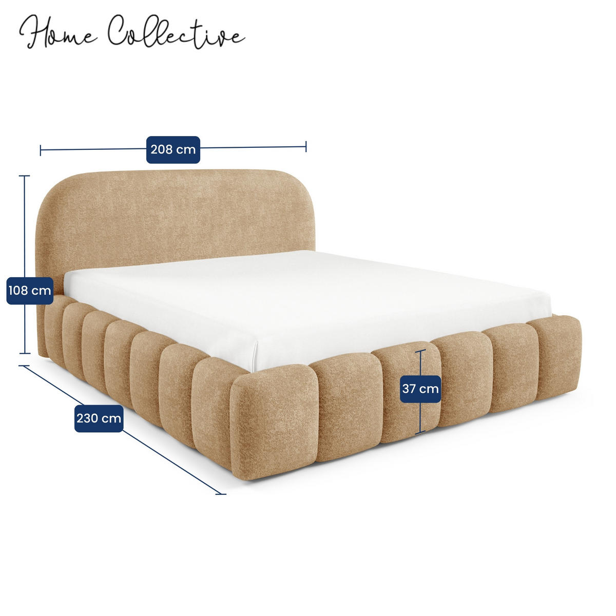 POLSTERBETT mit Stauraum 180x200 cm in Hellbraun - Hellbraun, Textil (180/200cm) - Home Collective