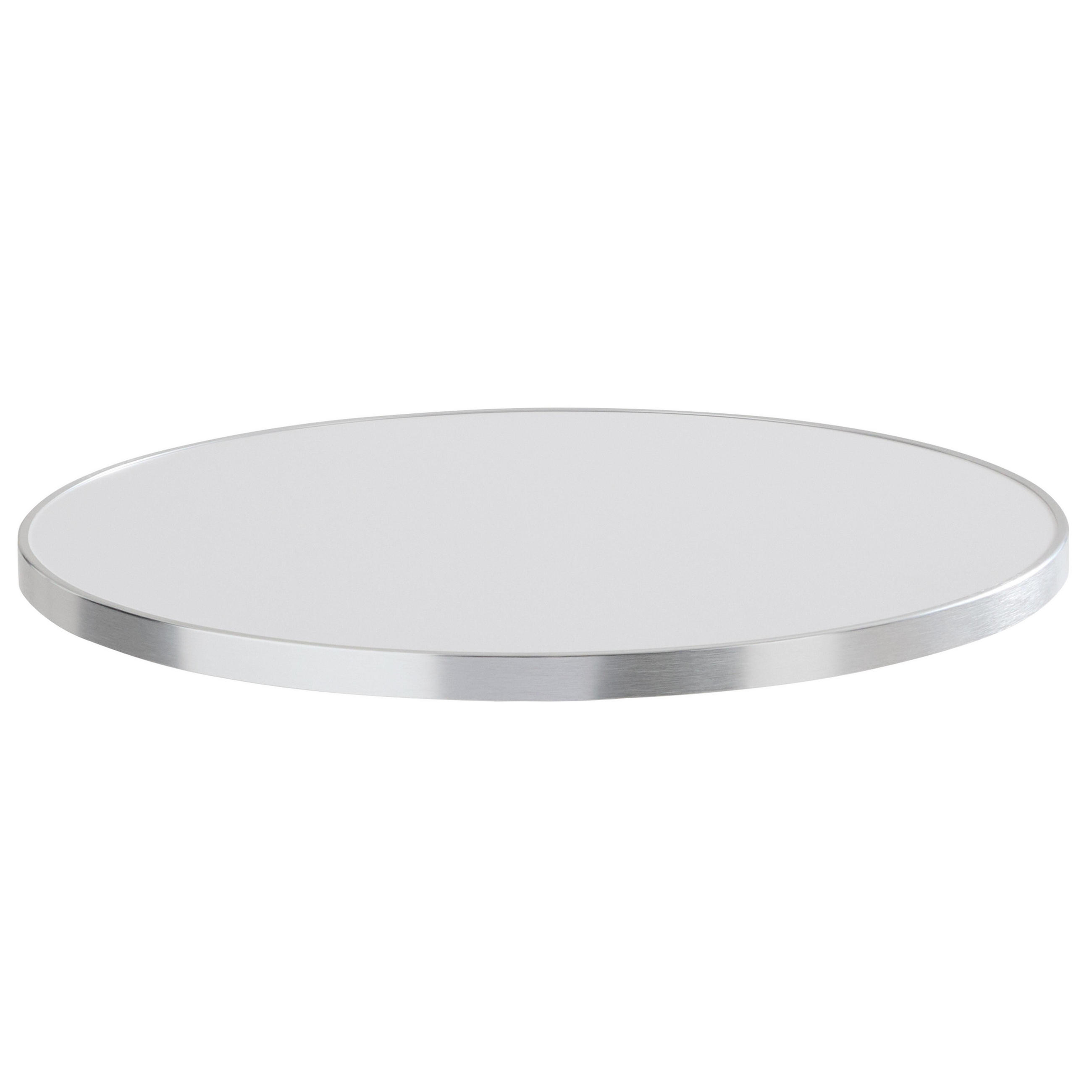 TISCHPLATTE runder 60 cm, Weiß - Weiß Hochglanz, Metall (60/2.5/60cm) - Oviala