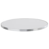 TISCHPLATTE runder 60 cm, Weiß - Weiß Hochglanz, Metall (60/2.5/60cm) - Oviala