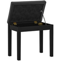 KLAVIERBANK Klavierhocker mit Stauraum, Schwarz, 55 x 34 x 50 cm - Schwarz, Holz (55/50/34cm) - HOMCOM