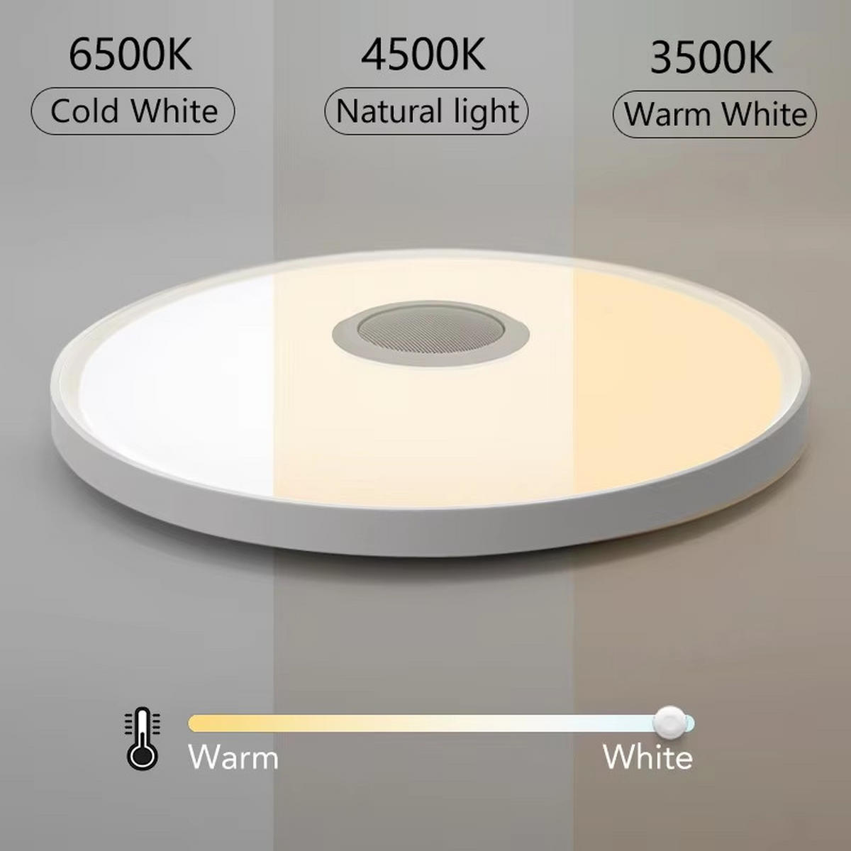LED-DECKENLEUCHTE Rund 37 cm RGB Lichtsystem Fernbedienung - Weiß, Kunststoff (37/37/5cm) - Coonoor