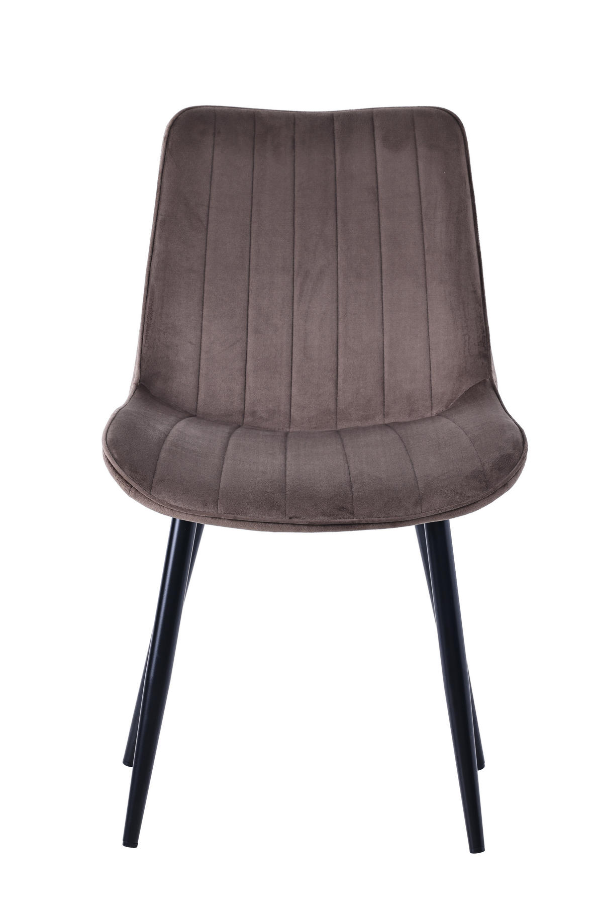 STUHL-SET 4 Stück Samt-YZ1 - Mokka, Textil/Metall (53/88/62.5cm) - HOMAVO