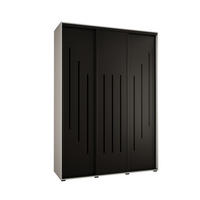 SCHWEBETÜRENSCHRANK 235,2/170/45 3-türig - Schwarz/Weiß, Holz/Metall (170/235/45cm) - Abiks Möbel