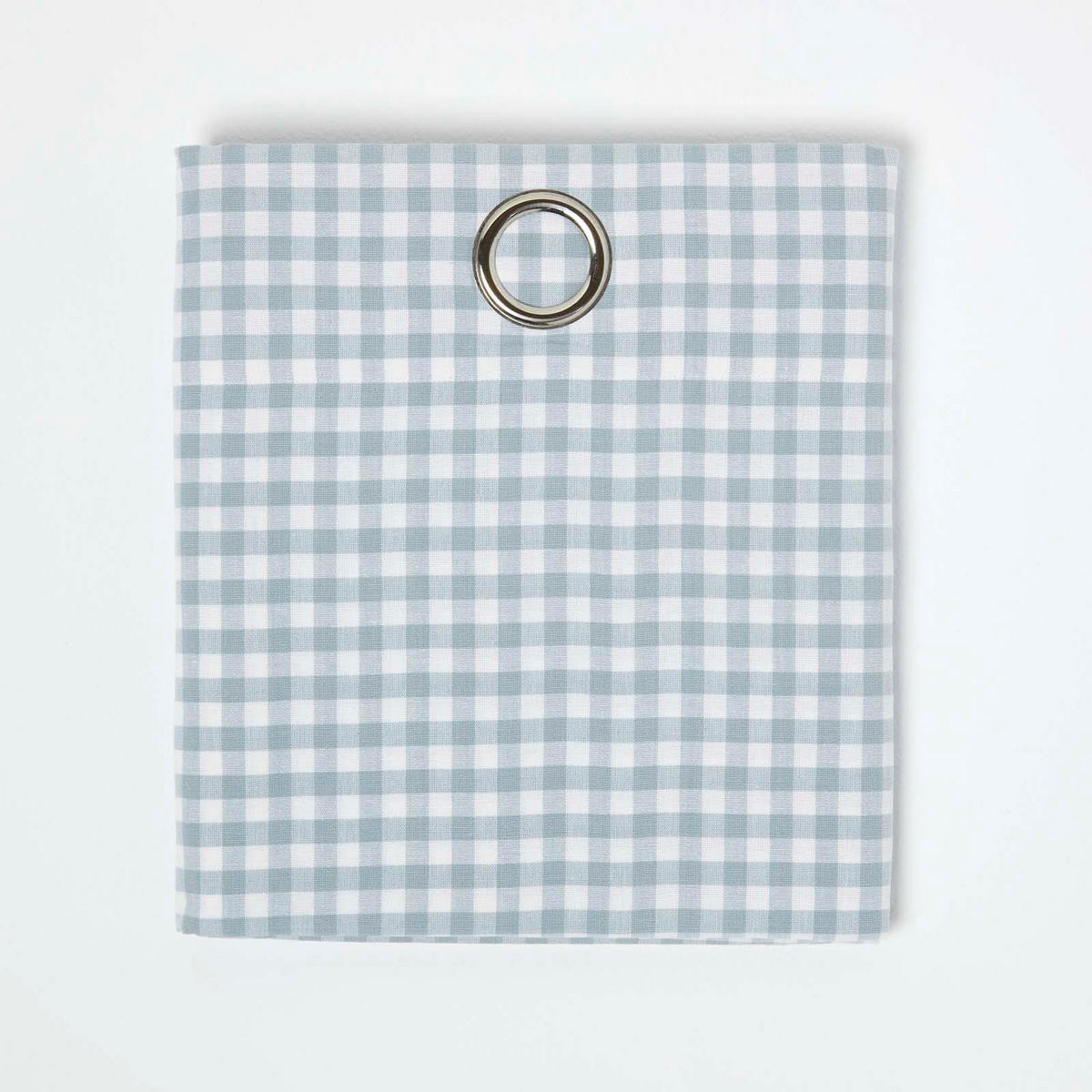 ÖSENVORHANG Vichy-Karo blickdicht 2er-Set, 117/137 cm - Blaugrau, Textil (117/137cm) - Homescapes