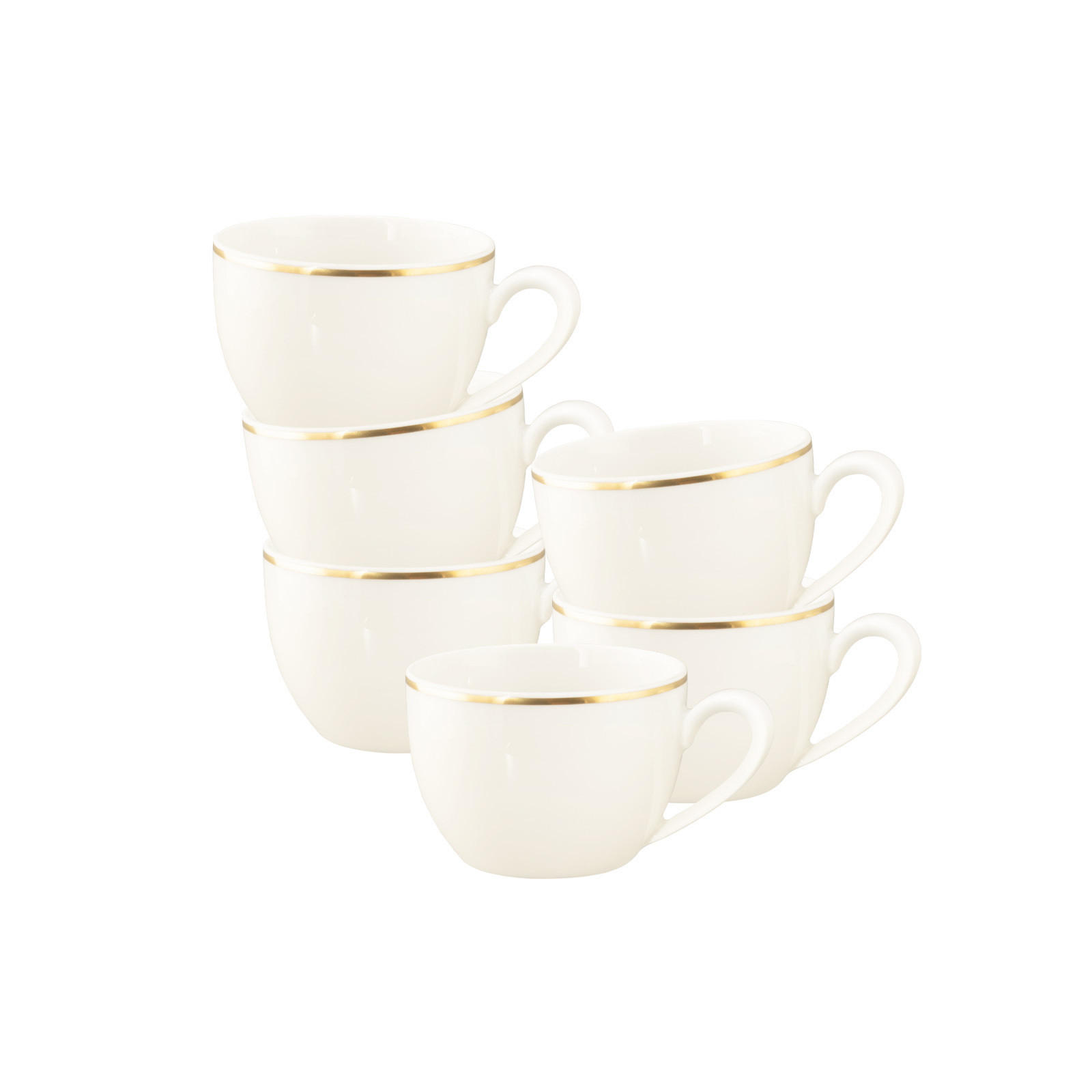 ESPRESSOTASSEN Savona Goldlinie creme 110 ml 6er Set - Creme, Keramik (0.11L) - Seltmann Weiden