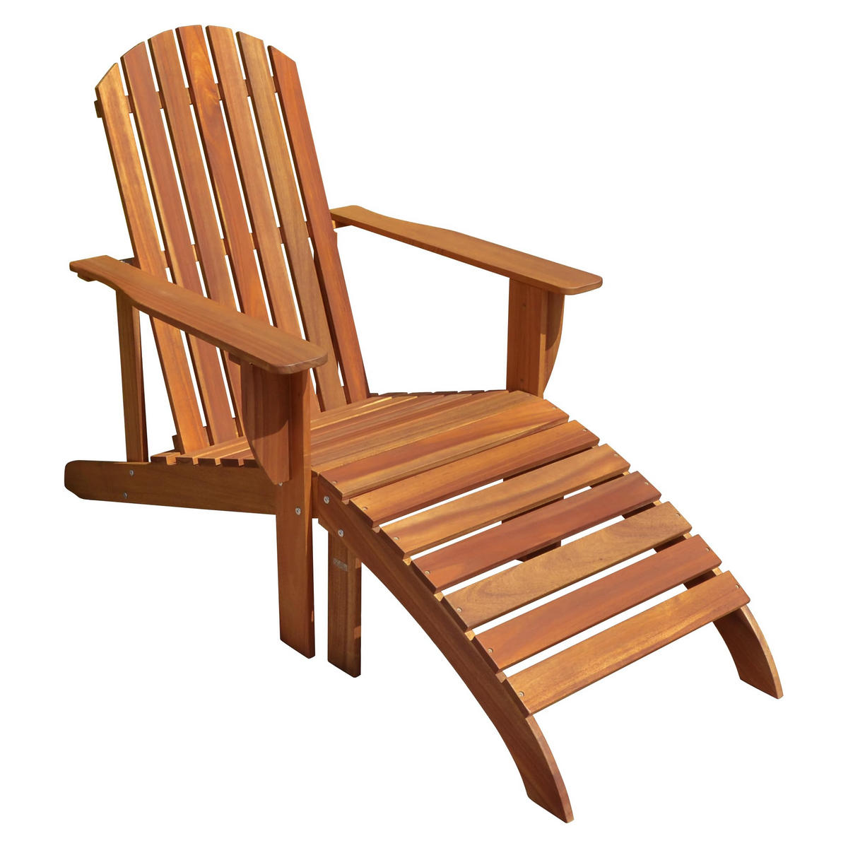 ADIRONDACK-STUHL Markus mit Auflage Eukalyptus Liegestuhl - Naturfarben, Holz (70/93/142cm) - DELUKE