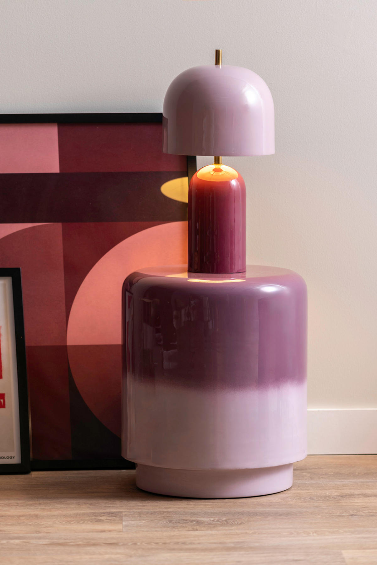 HOCKER Borrar Lila Ø35/45 cm - Lila, Metall (35/45/35cm) - Leitmotiv