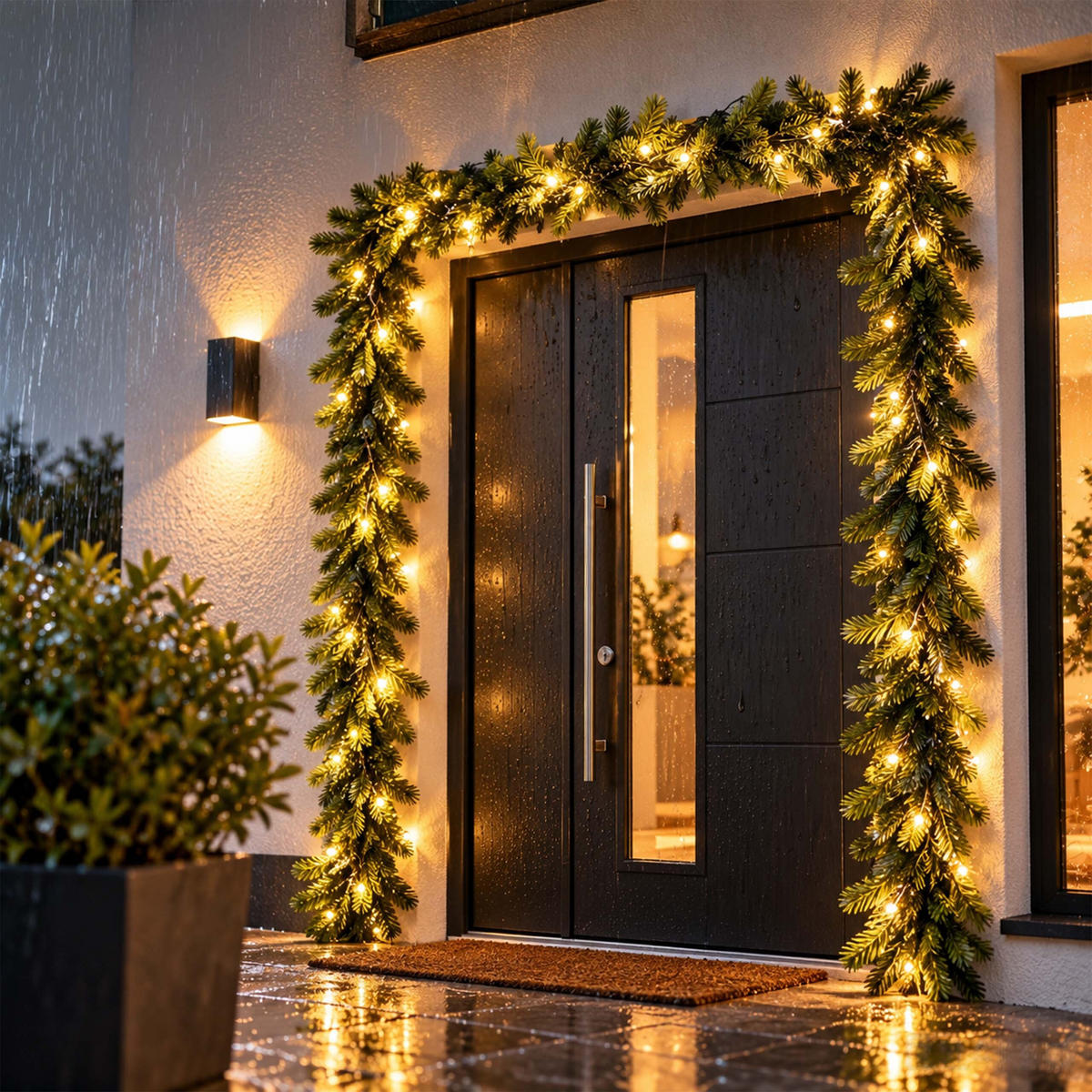 GIRLANDA Zelená LED časovač 2 m - tmavě zelená, plast (20cm) - Relaxdays