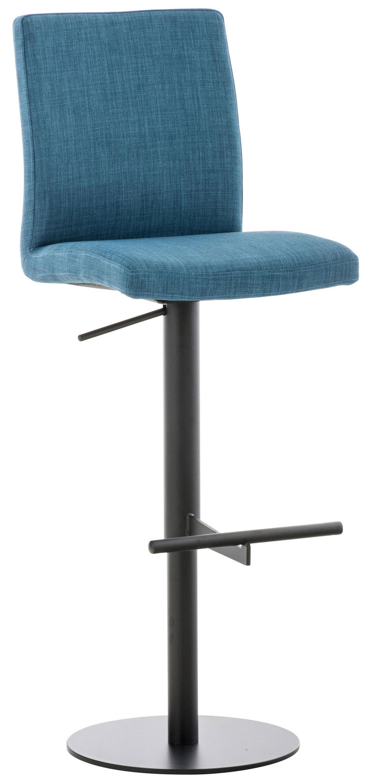 BARHOCKER Cathy, Gestell schwarz, Stoff Blau - Blau/Schwarz, Textil/Metall (40/100/49cm) - TPFLiving
