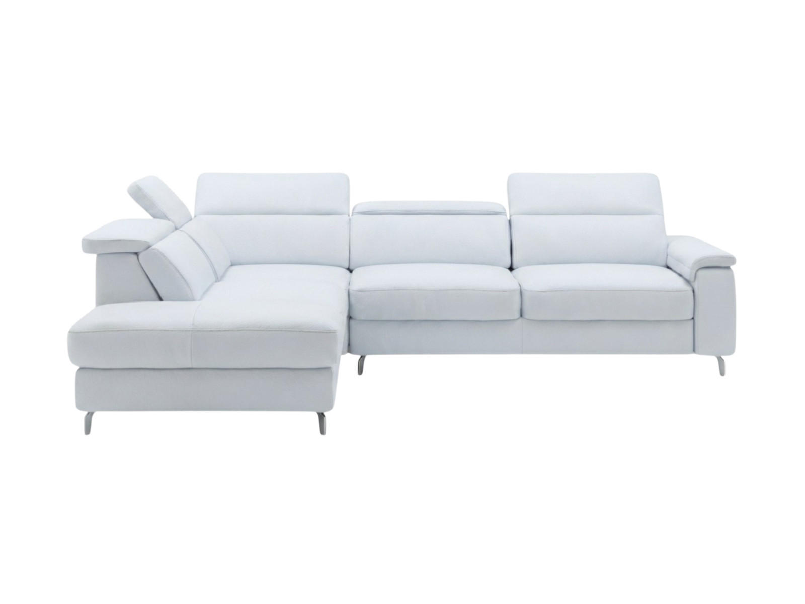 ECKSOFA Ambassador Echtleder Weiß - Weiß, Leder/Metall (224/272cm)