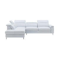 ECKSOFA Ambassador Echtleder Weiß - Weiß, Leder/Metall (224/272cm)