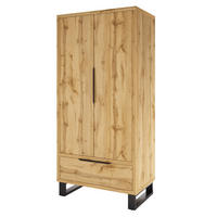 DREHTÜRENSCHRANK HALENZA 99/190/60 cm 2-türig Eiche Wotan - Eiche Wotan, Holzwerkstoff (99/190/60cm) - MASSENO