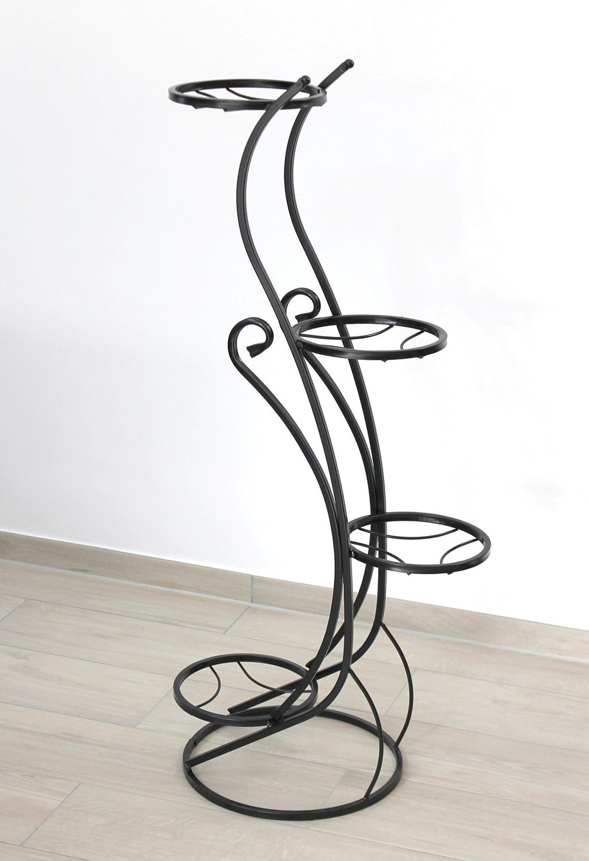 BLUMENTREPPE 4 Ablagen Metall Schwarz 54/37/96 cm - Schwarz, Metall (54/96/37cm) - DanDiBo