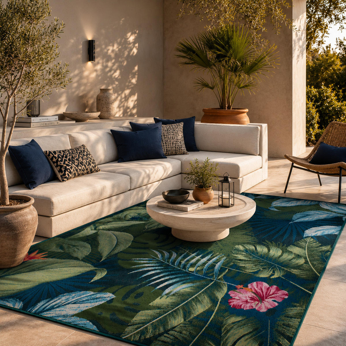 IN- & OUTDOOR TEPPICH MALIBU - Blau, Textil (160/235cm) - Pergamon