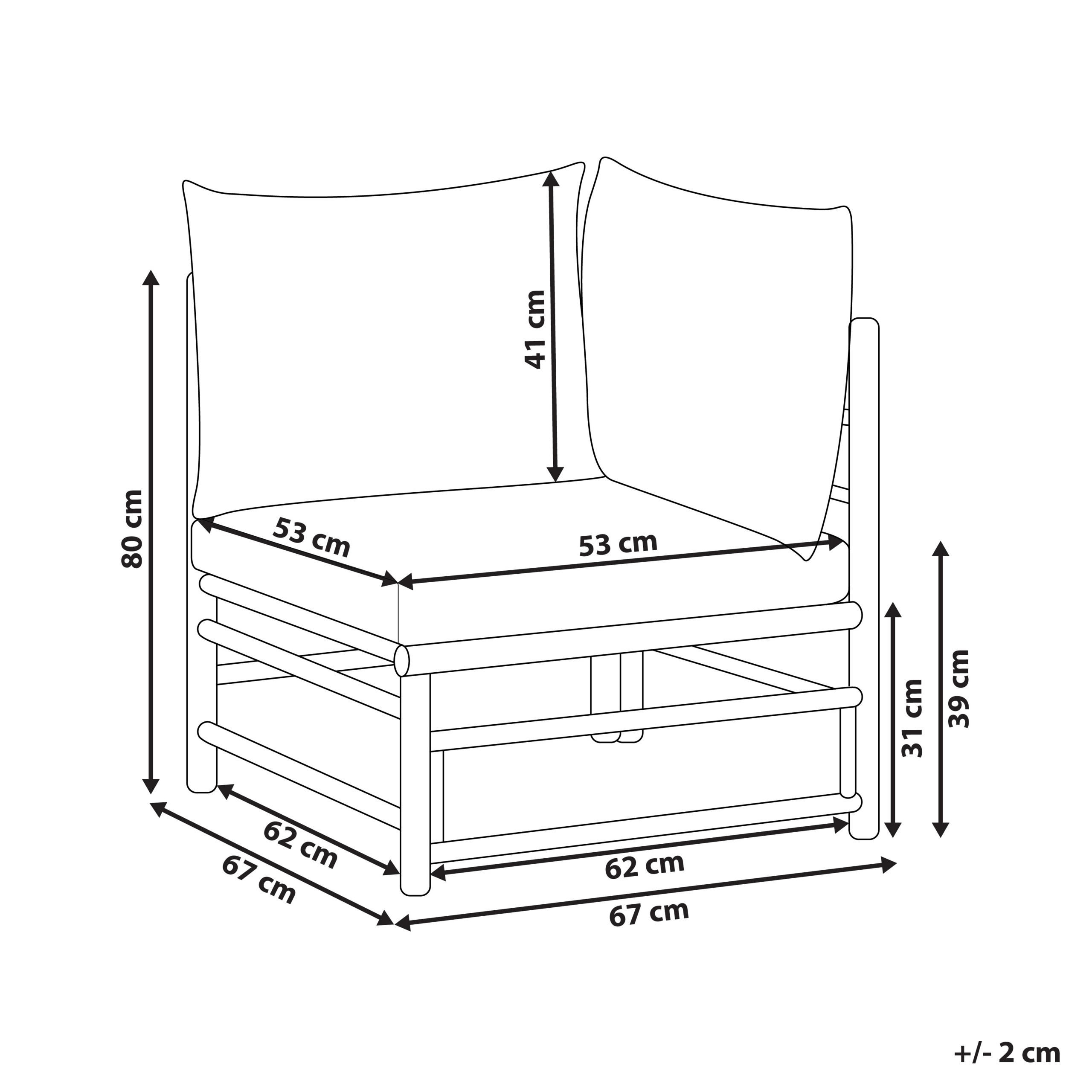 Thumbnail - Beliani Gartenstuhl, Weiß, Hellbraun, Holz, 67x80x67 cm, Gartenmöbel, Gartenstühle, Gartenstühle
