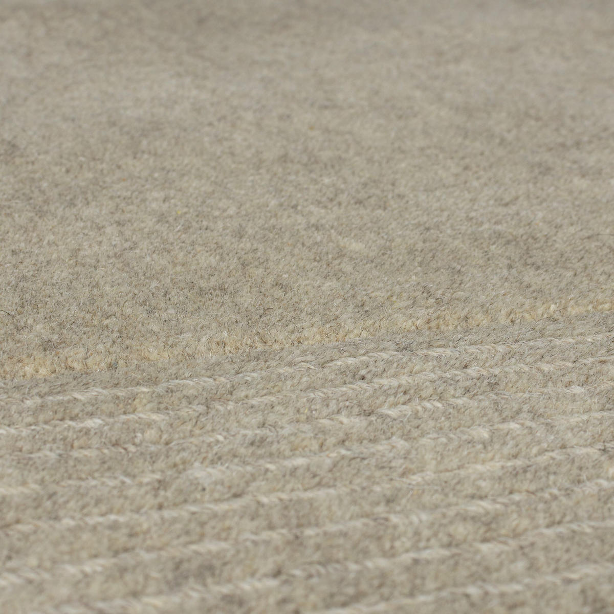 WOLLTEPPICH Uni-Design, mit Randdetails, handgewebt MOLE, Beige 120x170 cm - Beige, Textil (120/170cm) - KADIMA DESIGN