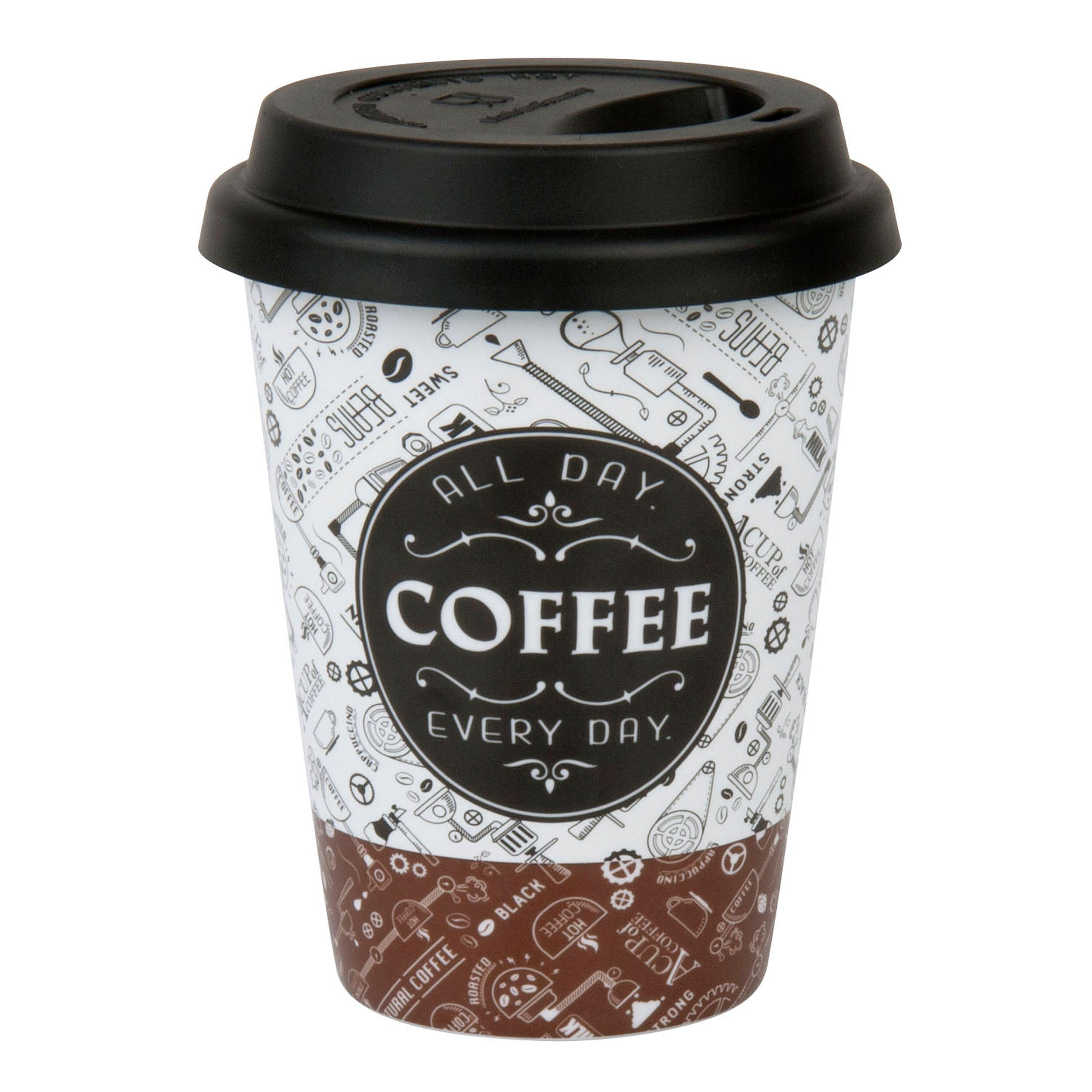 KAFFEEBECHER Talk Coffee To Go mit Deckel - Naturfarben, Keramik (0.38L) - Könitz