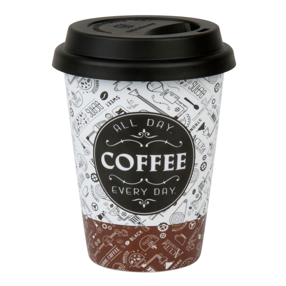 KAFFEEBECHER Talk Coffee To Go mit Deckel - Naturfarben, Keramik (0.38L) - Könitz