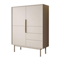 HIGHBOARD MIRACLE 3D3S mit Schubladen dreitrürig Kaschmir - Kaschmir, Holzwerkstoff (104/134/39cm) - Lookway