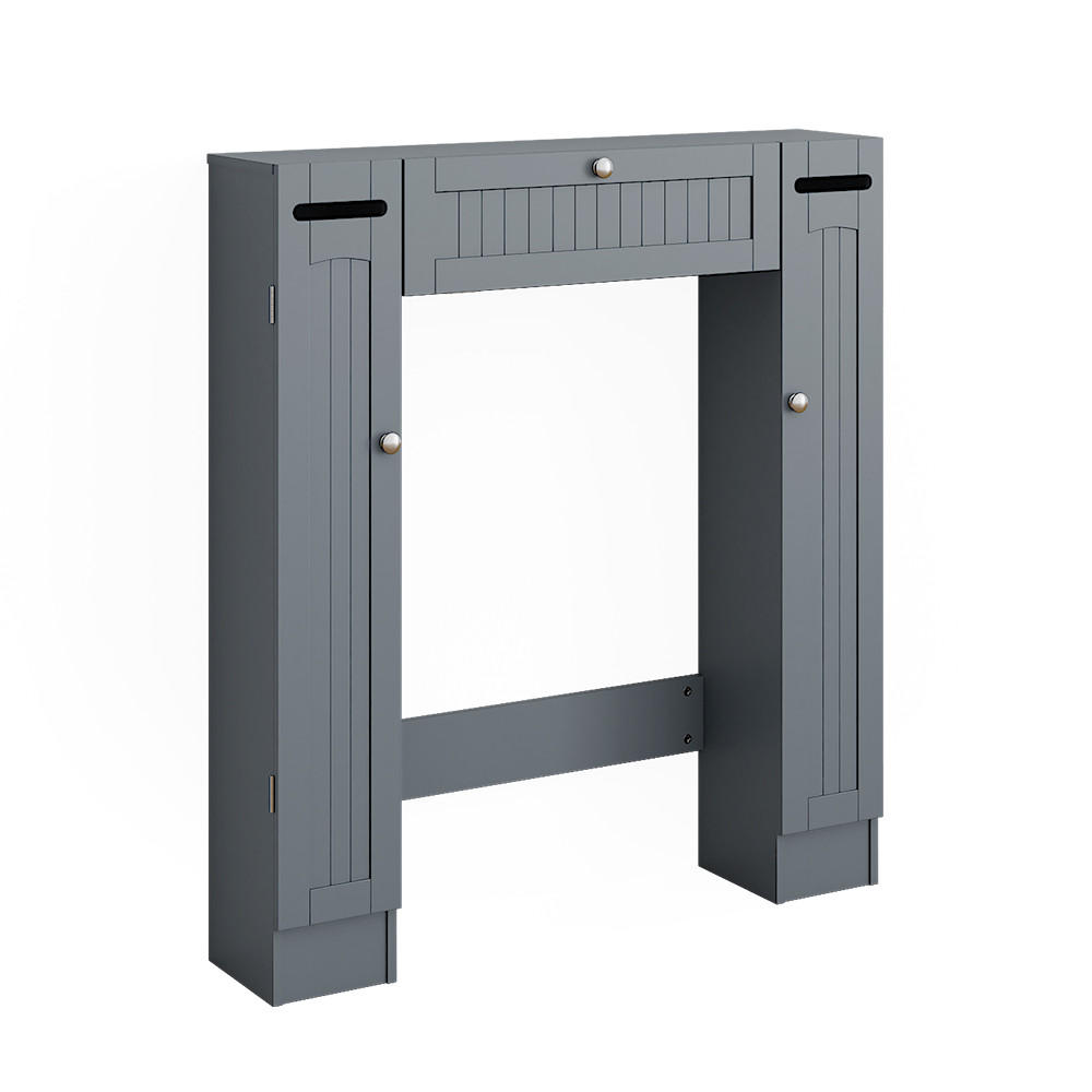 TOILETTENSCHRANK Bianco Grau 89 x 99 cm mit 2 Toilettenpapierspendern - Grau, Holzwerkstoff (89/99/19.5cm) - Vicco