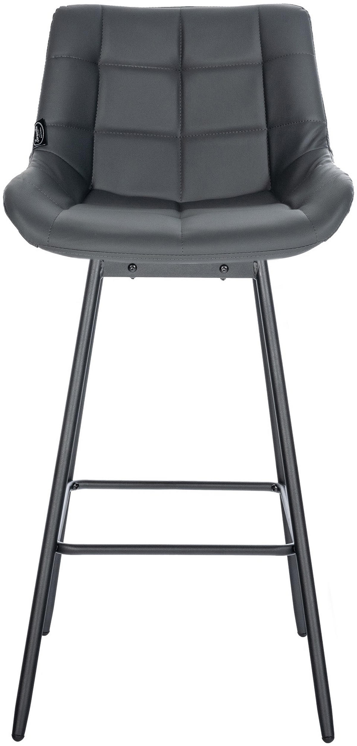 BARHOCKER Welton Schwenkbar Kunstleder grau - Schwarz/Grau, Kunststoff/Metall (49/105/56cm) - TPFLiving