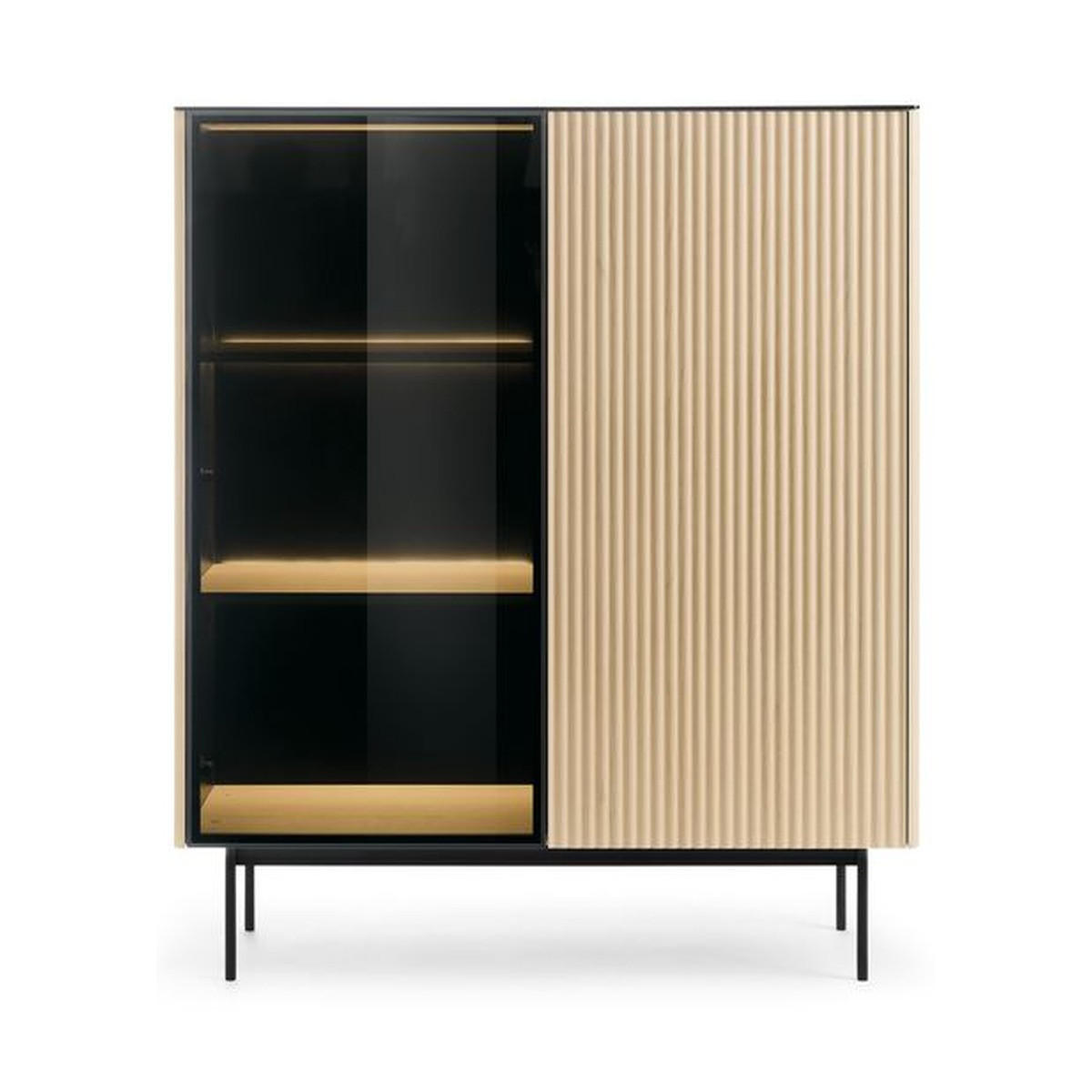 VITRINE – WT107 – 107 cm – Orta – Eiche - Eiche Artisan, Holzwerkstoff (107/126/39cm) - hi-markt