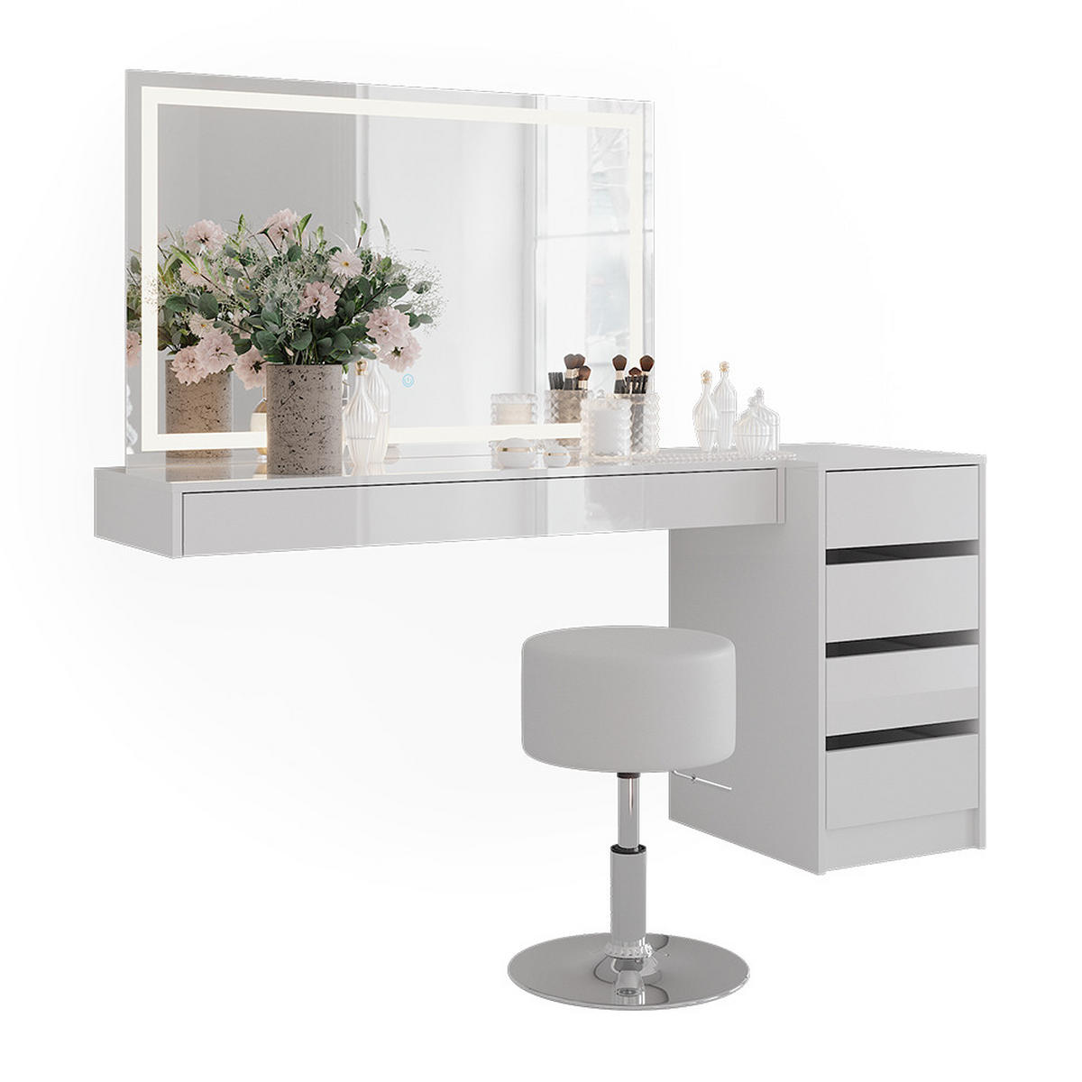 TOALETNÍ STOLEK Sherry Bílá - bílá, kompozitní dřevo (120/12/40.1cm) - Vicco