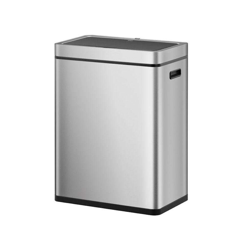 MÜLLEIMER Stylischer Sensor Mülleimer Aus Gebürstetem Edelstahl 30 & 30 Liter 65,2 x 48,6 x 30,8 cm Silber - Silberfarben, Metall (48.6/65.2/30.8cm) - PROREGAL