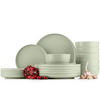 TAFELSERVICE VICTO Schüssel 6 Personen 18-tlg, matt beige/grün/grau - Hellgrün, Keramik (27/2/27cm) - KONSIMO®