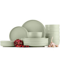 TAFELSERVICE VICTO Schüssel 6 Personen 18-tlg, matt beige/grün/grau - Hellgrün, Keramik (27/2/27cm) - KONSIMO®