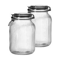 VORRATSGLÄSER MIT CLIP-VERSCHLUSS Lumos transparent 1,9 l 2er Set - Transparent, Glas (13/20/13cm) - Ritzenhoff Breker