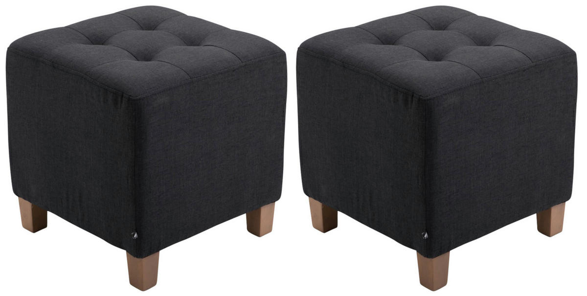 SITZWÜRFEL 2er Set Stoff schwarz - Schwarz, Holz/Textil (45/46/45cm) - CLP