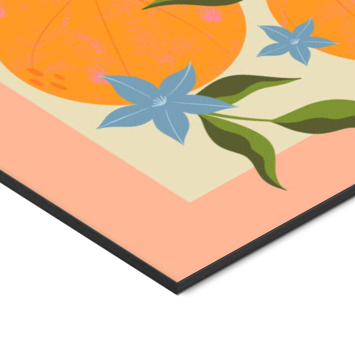 POSTER mit Rahmen Melissa Donne - Orange Branch with Flowers - Multicolor/Schwarz, Holz/Papier (50/70cm) - Poster&Frame