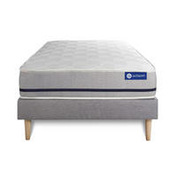 BETT Actimemo soft Memory-Schaum 90 x 200 cm h2 - Kit Bettgestell Grau - Beige/Grau, Holz (90/200cm) - ACTISOM