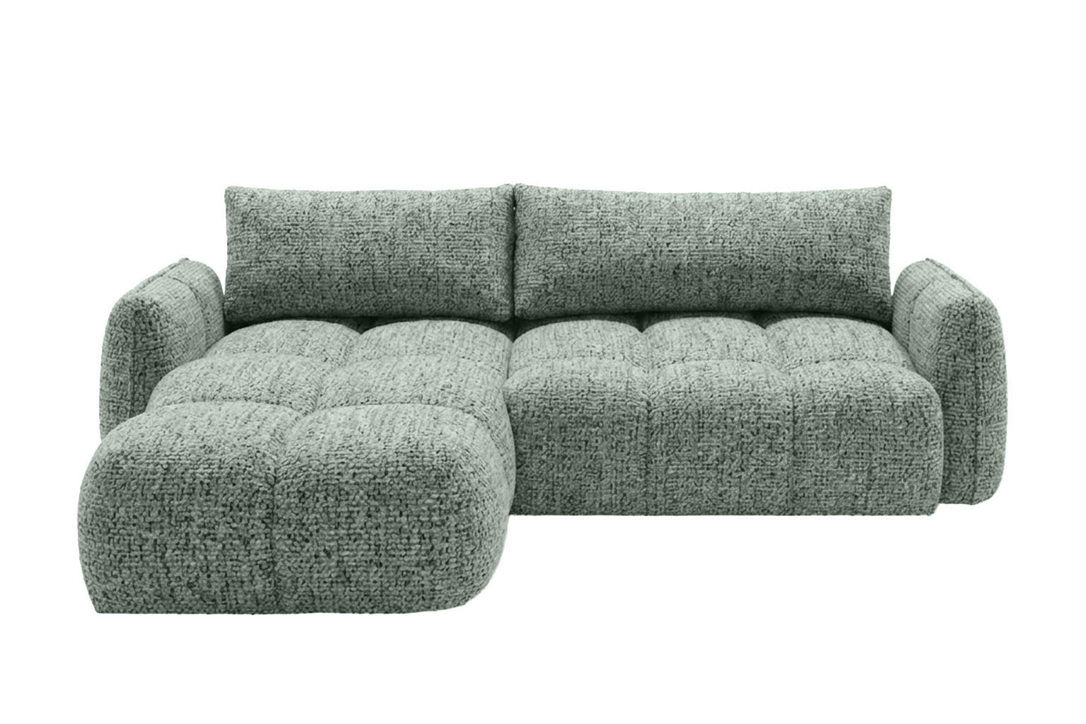 ECKSOFA L-Form Mit Schlaffunktion, Chenillestoff Puente, Mintz, Links, BELVEDER L - Mintgrün, Holz (250/168cm) - Kaiser Möbel