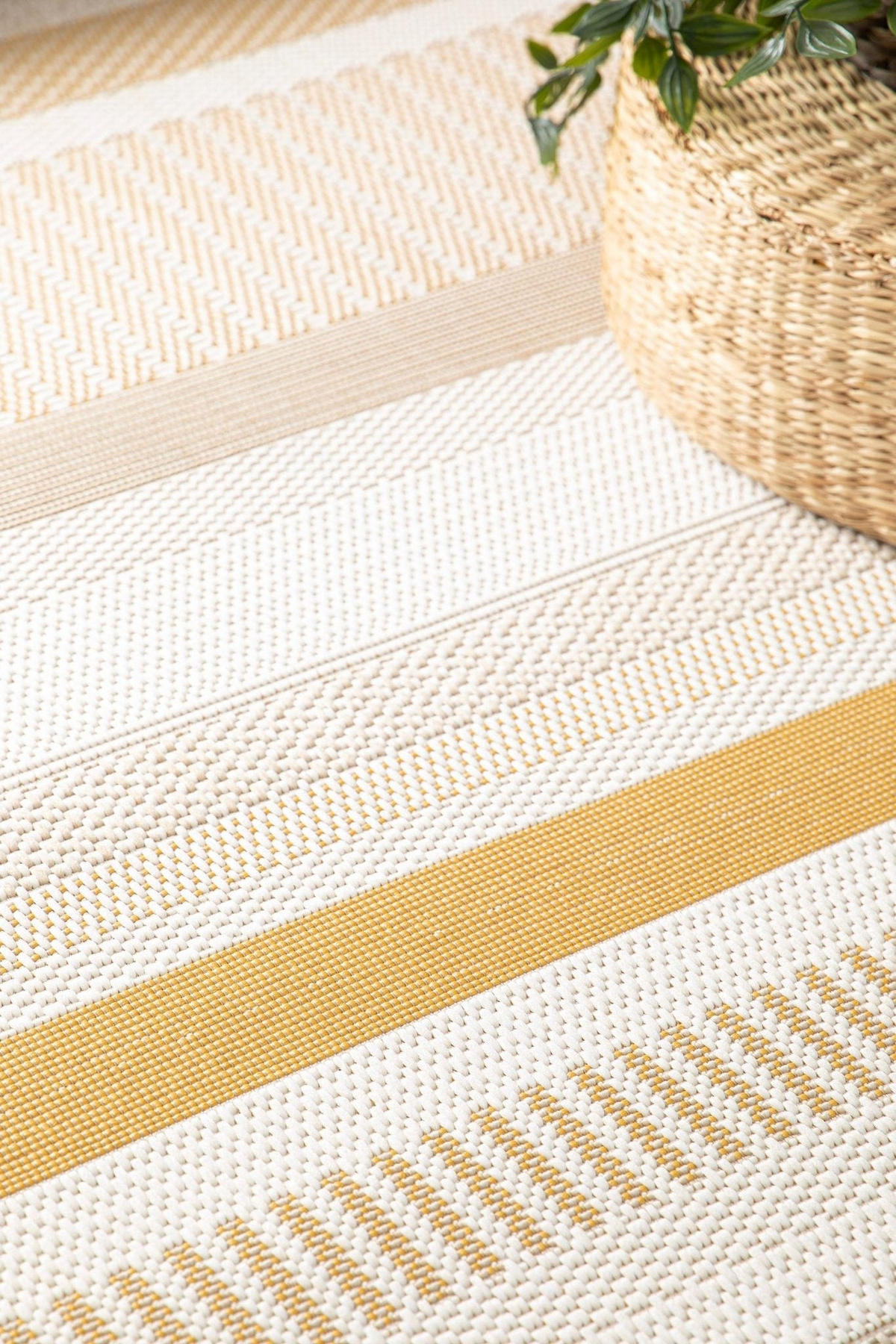 TEPPICH für Innen- und Außenbereich gestreift gelb - Gelb, Textil (160/230cm) - AFK Living