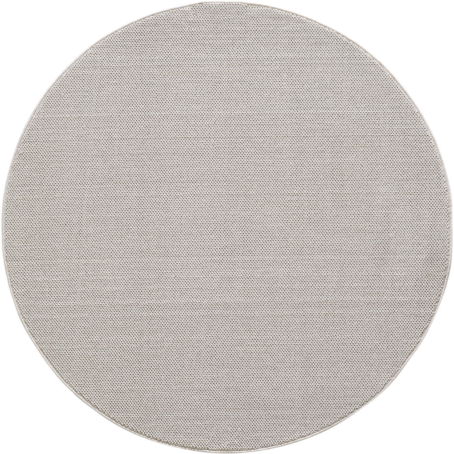TEPPICH Kurzflor Flachgewebe Uni-Design Polypropylen Wohnzimmer Creme Rund 160x160 - Creme, Textil (160/160cm) - KADIMA DESIGN