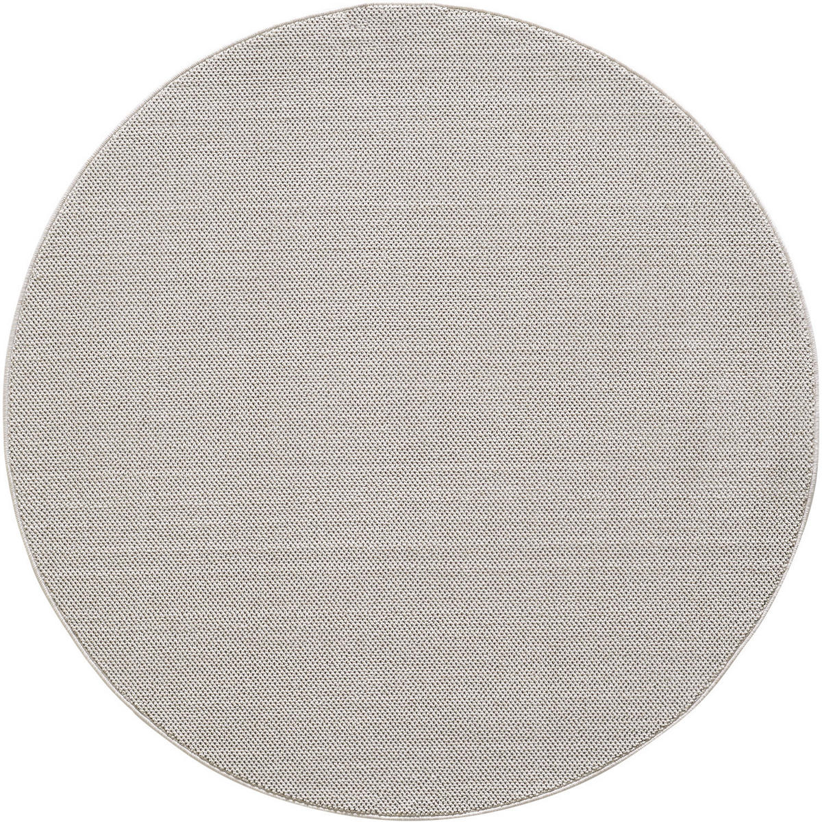 TEPPICH Kurzflor Flachgewebe Uni-Design Polypropylen Wohnzimmer Creme Rund 160x160 - Creme, Textil (160/160cm) - KADIMA DESIGN