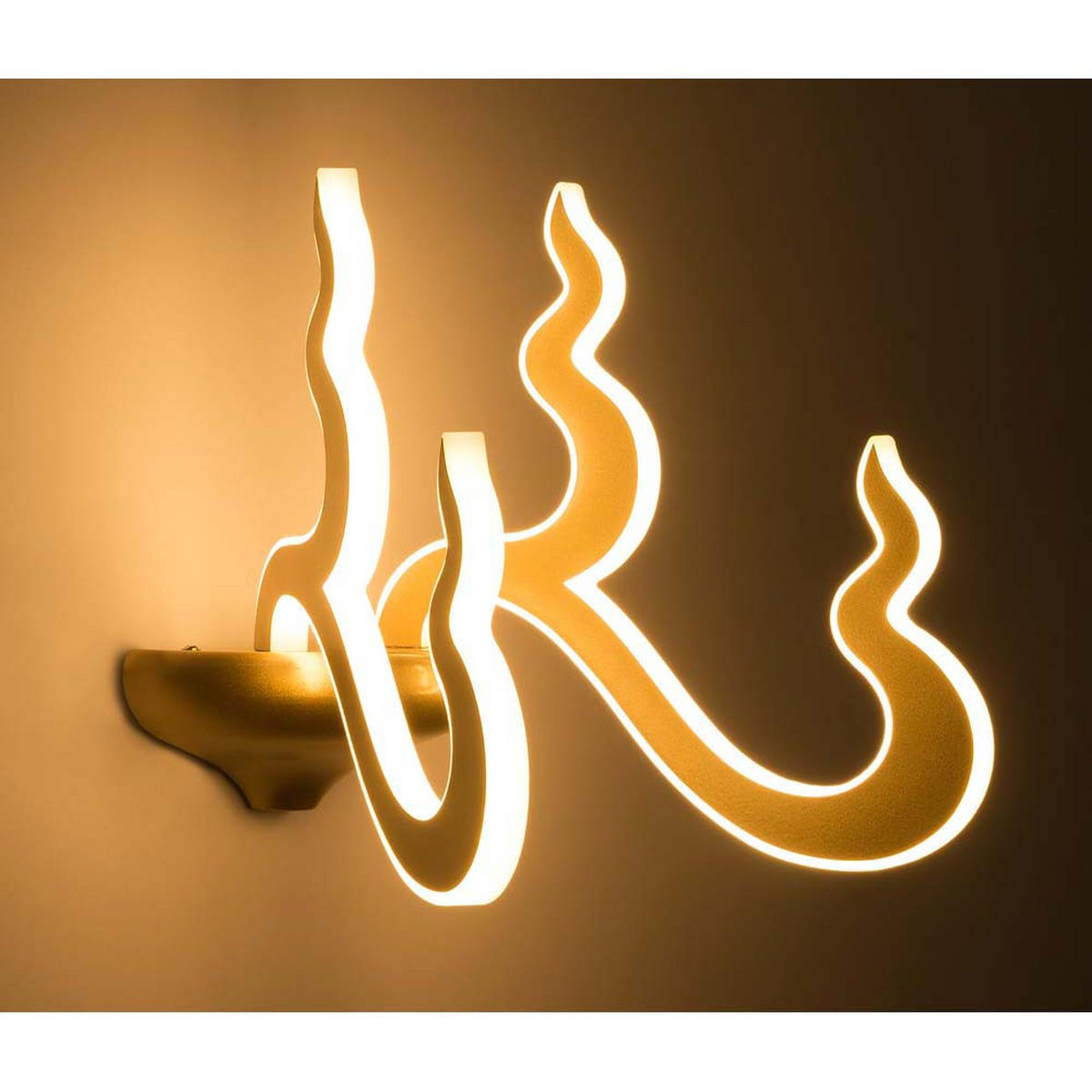 LED WANDLEUCHTE MICHI champagner opal - Beige, Metall (27/29/26.5cm) - Globo Lighting