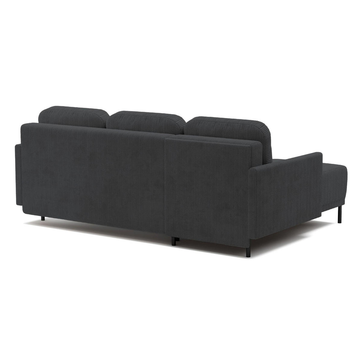 ECKSOFA Hamiel Blaugrau Cord - Blaugrau/Hellgrau, Textil/Metall (212/142cm) - Selsey
